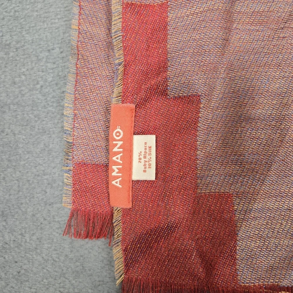 Amano Sol Baby Alpaca Silk Blend Lightweight Abstract Colorful Rectangular Scarf